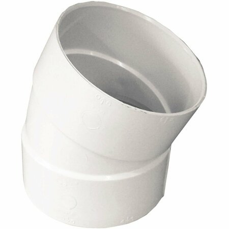 IPEX Canplas 4 In. SDR 35 22-1/2 Deg. PVC Sewer and Drain Elbow 1/16 Bend 414204BC